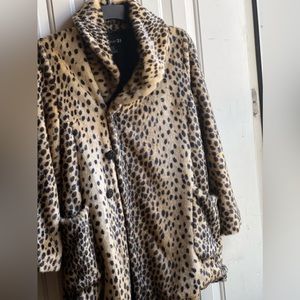 leopard print faux fur coat, Medium size